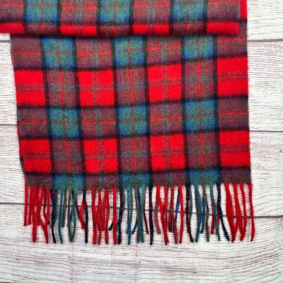 Lochmere 100% Cashmere Macduff Red Tartan Plaid Luxury Winter Cozy Scarf - Picture 8 of 8